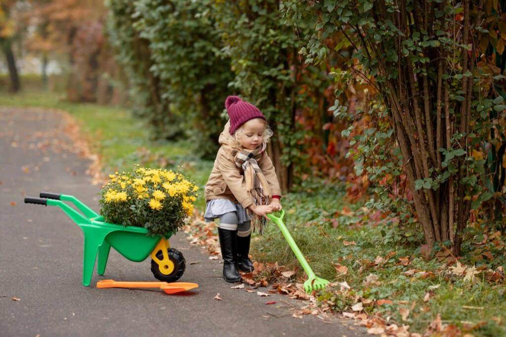 Girl doing gardening