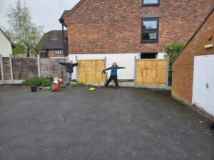 Henley Memorial Hall tidy - volunteers at work