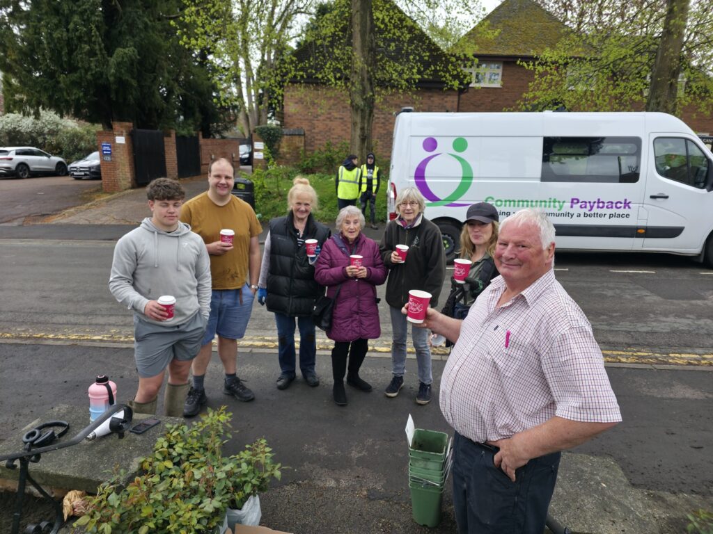 Henley Memorial Hall tidy - volunteers at work