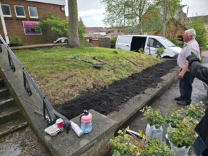 Henley Memorial Hall tidy - volunteers at work