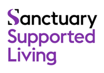 Logo for Sanctuary Supported Living, Sandstone Care, Lawley Parish Council, Bournville village trust.